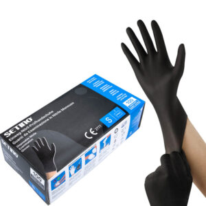 Manusi Nitril Negru 5g PREMIUM Examinare Medical Protectie Food, Nepudrat, Setino, 100 buc - S